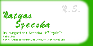 matyas szecska business card